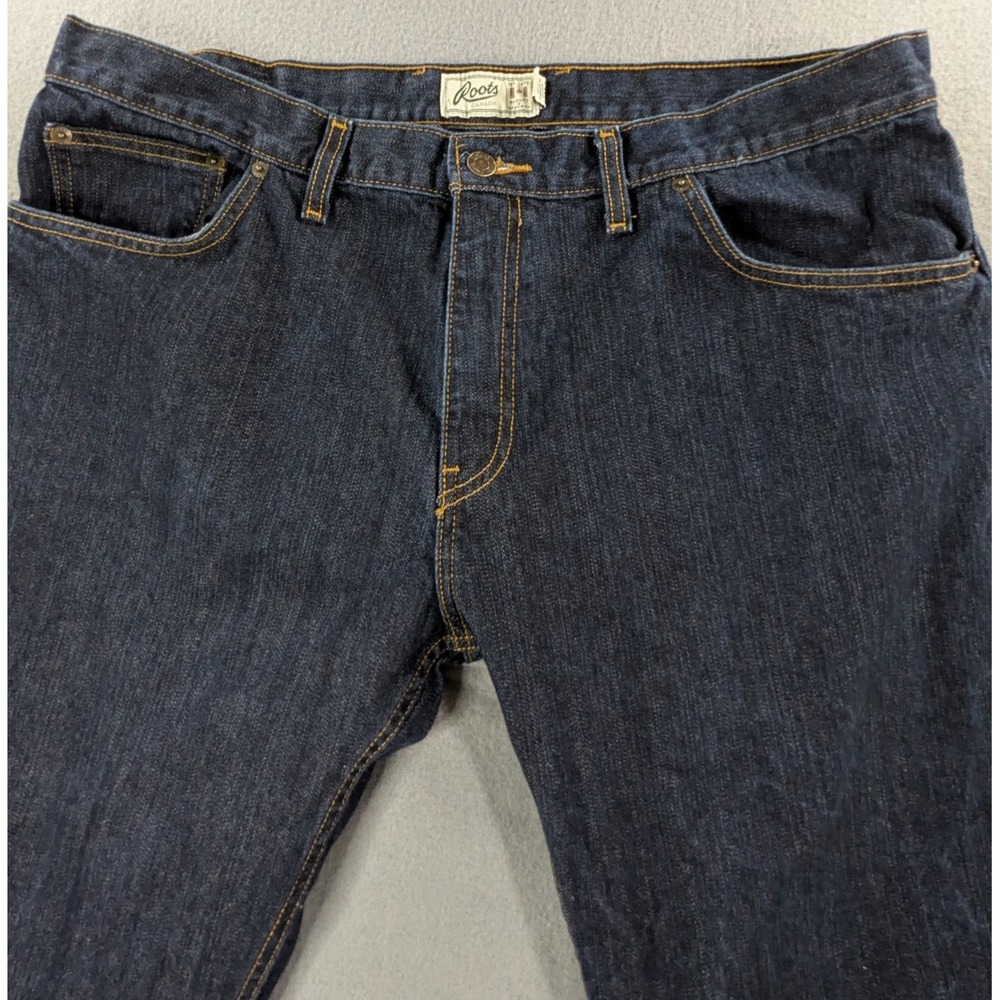 Roots Mens Straight Leg Denim Jeans 40x33 Dark Wash Blue - Picture 4 of 12